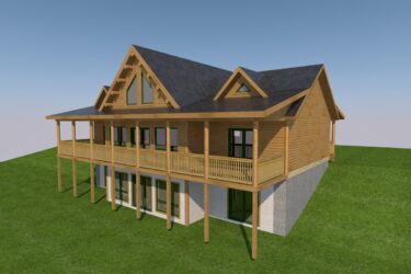 Big Sky log home rendering 2