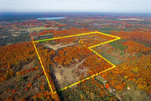 Overhead drone footage of the entire Wildwood property near Fife Lake, Michigan.