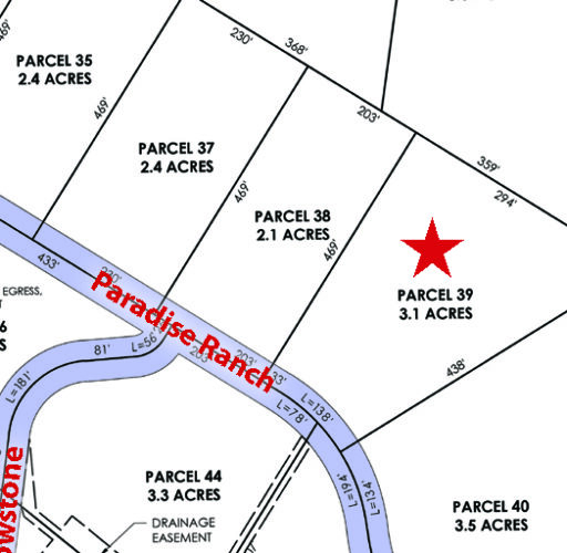 Paradise Ranch Lot 39 Location